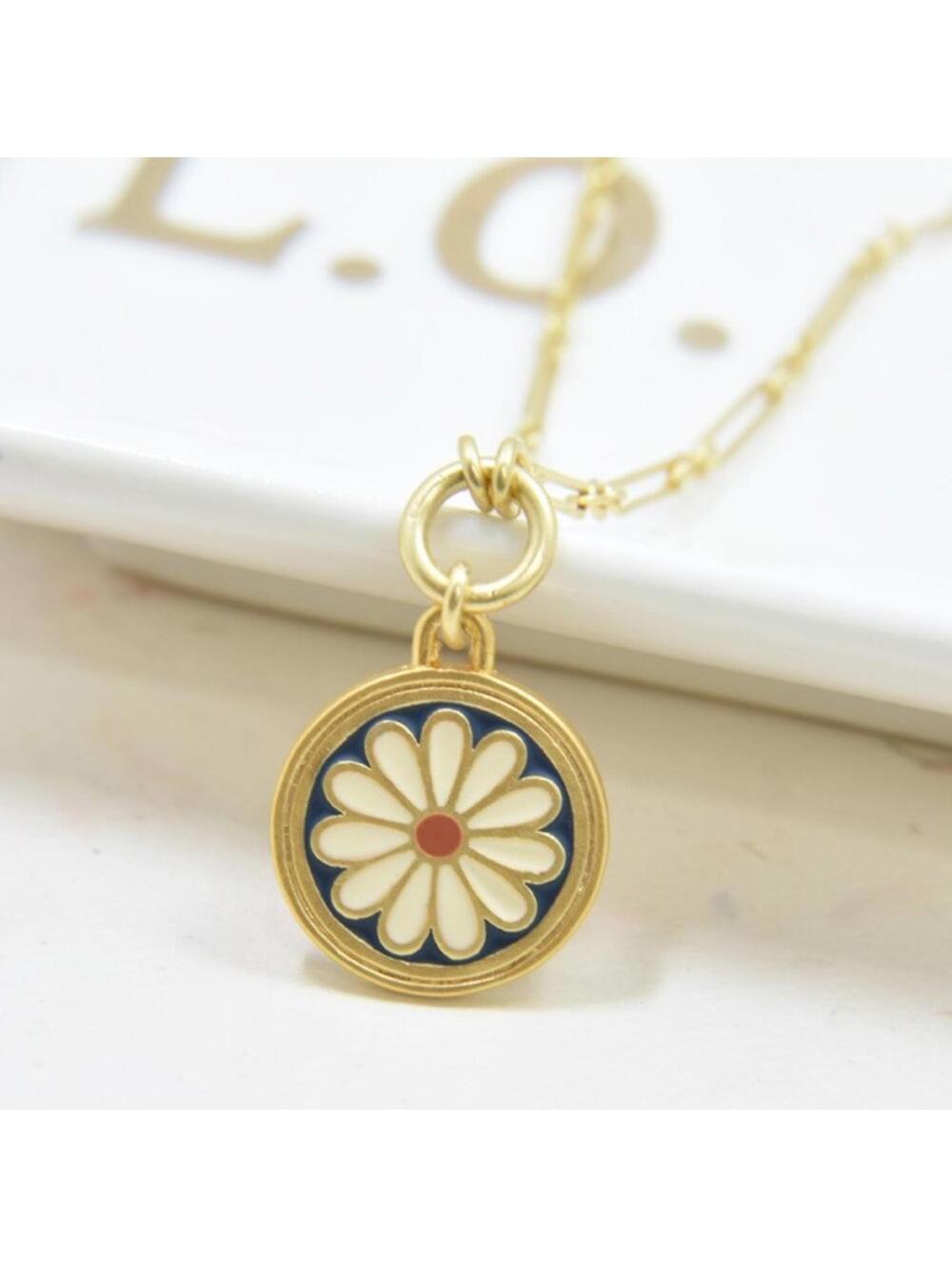 Madewell Daisy Delight Enamel Pendant Necklace